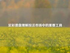 足彩澳盘理解投注市场中的重要工具