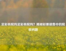 足彩有税吗足彩有税吗？揭秘彩票销售中的税收问题