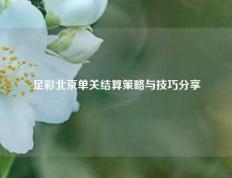 足彩北京单关结算策略与技巧分享