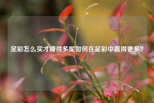 足彩怎么买才赚得多呢如何在足彩中赢得更多？