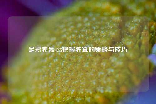 足彩独赢433把握胜算的策略与技巧