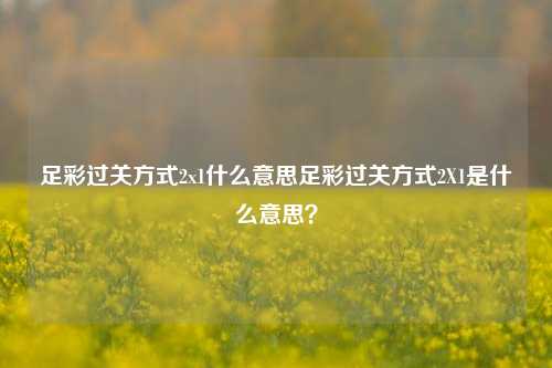 足彩过关方式2x1什么意思足彩过关方式2X1是什么意思？