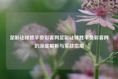 足彩让球胜平负彩客网足彩让球胜平负彩客网的深度解析与实战指南