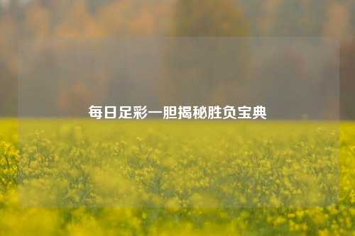 每日足彩一胆揭秘胜负宝典