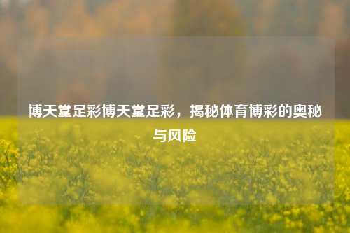 博天堂足彩博天堂足彩，揭秘体育博彩的奥秘与风险
