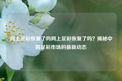 网上足彩恢复了吗网上足彩恢复了吗？揭秘中国足彩市场的最新动态