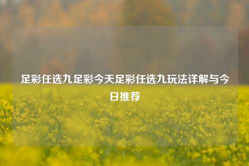 足彩任选九足彩今天足彩任选九玩法详解与今日推荐