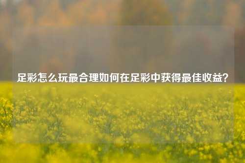 足彩怎么玩最合理如何在足彩中获得最佳收益？