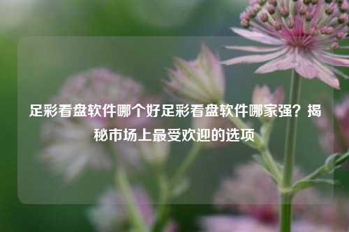 足彩看盘软件哪个好足彩看盘软件哪家强？揭秘市场上最受欢迎的选项