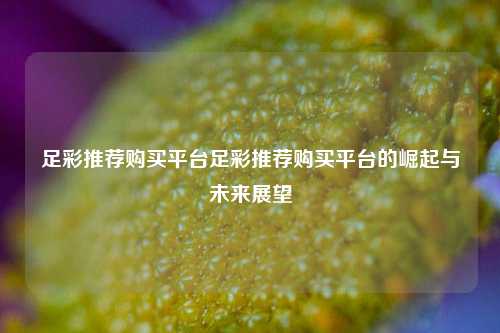 足彩推荐购买平台足彩推荐购买平台的崛起与未来展望