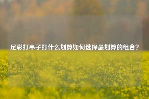 足彩打串子打什么划算如何选择最划算的组合？